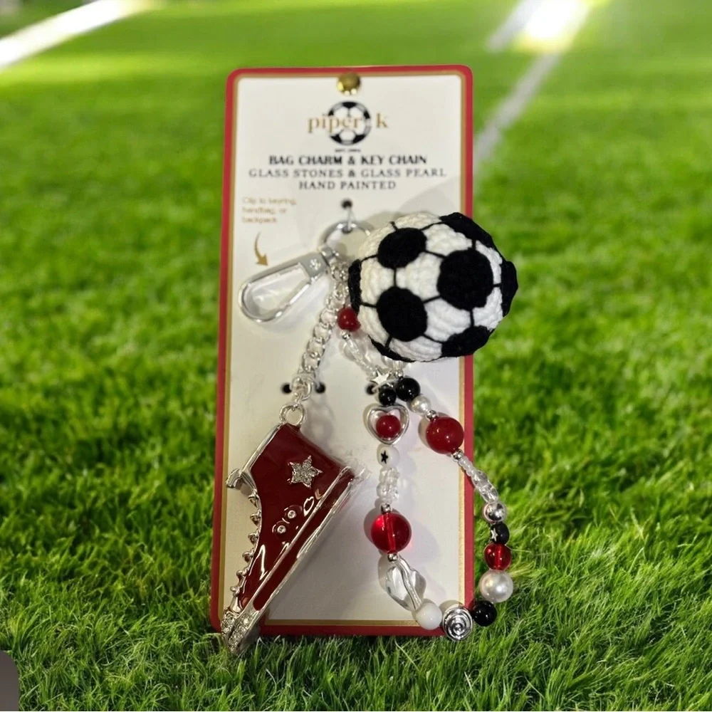 Soccer Keychain With Dangle Charms New adorable